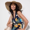 image:imageWomens Texture VNeck Halter Tankini Swimsuit TopNavy Multi Floral Blooms