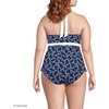 image:imageWomens Texture VNeck Halter Tankini Swimsuit TopNavyWhite Flowering Vine