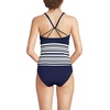 image:imageWomens Tugless High Neck Strappy Back Tankini Swimsuit TopBlue Stripe Floral Placement