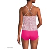image:imageWomens Tugless High Neck Strappy Back Tankini Swimsuit TopCoral RoseWhite Ditsy Lilies