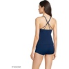 image:imageWomens Tugless High Neck Strappy Back Tankini Swimsuit TopDeep Sea Navy