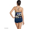 image:imageWomens Tugless High Neck Strappy Back Tankini Swimsuit TopDeep SeaBlue Floral Tropic