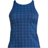 image:imageWomens Tugless High Neck Strappy Back Tankini Swimsuit TopNavy Mosaic Mini Tile
