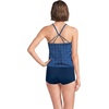 image:imageWomens Tugless High Neck Strappy Back Tankini Swimsuit TopNavy Mosaic Mini Tile