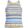image:imageWomens Tugless High Neck Strappy Back Tankini Swimsuit TopWhite Mosaic Multi Stripe