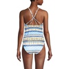 image:imageWomens Tugless High Neck Strappy Back Tankini Swimsuit TopWhite Mosaic Multi Stripe