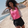 image:imageWomens Woven Packable 3 Dolphin Hem Swim Coverup ShortsBlack