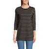 image:imageLands End Womens 34 Sleeve Supima Cotton Crewneck TunicBlackAlmond Tan Breton Stripe