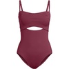image:imageLands End Womens Bandeau Cut Out One PieceBurgundy Spritz