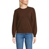 image:imageLands End Womens Cashmere Puff Sleeve Crew Neck SweaterDark Carob Heather
