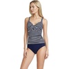 image:imageLands End Womens Chlorine Resistant Wrap Tankini Swimsuit TopDeep SeaWhite Media Stripes