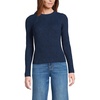 image:imageLands End Womens Cotton Blend Marl Ribbed Crew Neck SweaterDeep Sea Navy