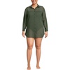 image:imageLands End Womens Cotton Gauze Button Down Swim Coverup Shirt DressRich Olive Green