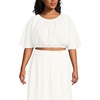 image:imageLands End Womens Cotton Gauze Dolman Sleeve Crop Cover Up TopChalk White