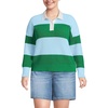image:imageLands End Womens Cotton Rugby SweaterTrue GreenSoft Ice Blue Rugby