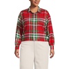 image:imageLands End Womens Cropped Flannel ShirtCompass RedEmerald Plaid