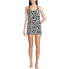 image:imageLands End Womens DCup Scoop Neck Swim Dress SwimsuitBlackWhite Vine Floral