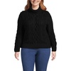 image:imageLands End Womens Drifter Cable Turtleneck SweaterBlack