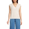 image:imageLands End Womens Drifter Modern Cable V Neck Vest SweaterFresh Ivory