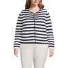 image:imageLands End Womens Fine Gauge Cotton Milano Blazer SweaterFresh IvoryNavy Breton Stripe