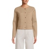 image:imageLands End Womens Fine Gauge Cotton Milano Blazer SweaterVicuna Heather