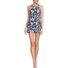 image:imageLands End Womens High Neck Swim Dress  High Rise CottonRich Stretch Knit PullOn Casual Trousers Work Travel Lounge Petite and Plus SizesNavy Blossom Floral