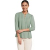 image:imageLands End Womens Lightweight Jersey Button Pintuck TopLily Pad Green