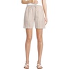 image:imageLands End Womens Linen High Rise Pull On 7 ShortsChampagneWhite Double Stripe