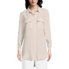 image:imageLands End Womens Linen Roll Sleeve Relaxed Tunic TopChampagneLinen