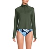 image:imageLands End Womens Long Sleeve Rash Guard Coverup UPF 50Rich Olive Green