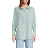 image:imageLands End Womens No Iron Oversized Poplin Extra Long TunicVibrant Clover Mini Stripe