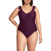 image:imageLands End Womens Ottoman Rib Tie Shoulder Tankini TopDark Wine Ottoman