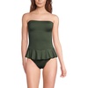 image:imageLands End Womens Ruffle Bandeau SwimsuitRich Olive Green