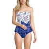 image:imageLands End Womens Ruffle Bandeau SwimsuitWhiteCobalt Floral Placement