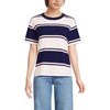 image:imageLands End Womens Short Sleeve Mariner TShirtDeep Sea NavyPink Stripes