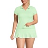 image:imageLands End Womens Short Sleeve Pique Johnny Collar UPF 50 Rash GuardIcy MintWhite