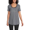 image:imageLands End Womens Short Sleeve Power Performance Scoop Neck Curved Hem Tunic TeeBlack Pinstripe