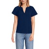 image:imageLands End Womens Slub Short Sleeve Notch Neck TopDeep Sea Navy