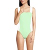 image:imageLands End Womens Square Neck High Leg One Piece SwimsuitIcy MintWhite