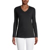 image:imageLands End Womens Supima Long Sleeve VNeck TeeBlack
