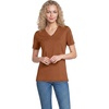 image:imageLands End Womens Supima VNeck TShirtRich Ginger Brown