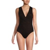 image:imageLands End Womens Surplice Tie Back One PieceBrown Leopard
