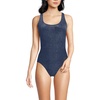 image:imageLands End Womens XBack Tugless SwimsuitDeep Sea Navy Shine