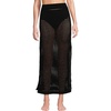 image:imageWomens Cotton Open Knit Maxi Swim Coverup SkirtBlack