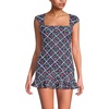 image:imageWomens Square Neck Underwire Square Back Tankini Swimsuit TopCherriesDeep Sea Navy Plaid