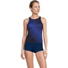 image:imageWomens Tugless High Neck Strappy Back Tankini Swimsuit TopBlue Wavy Ombre