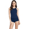 image:imageWomens Tugless High Neck Strappy Back Tankini Swimsuit TopDeep Sea Navy