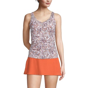 image:imageChlorine Resistant Underwire Tankini Swimsuit TopWhite Retro Paisley