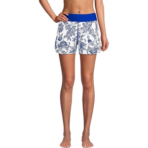 image:imageLands End Womens 3 Inch Board ShortsWhiteBlue Vintage Floral
