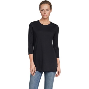 image:imageLands End Womens 34 Sleeve Supima Cotton Crewneck TunicBlack